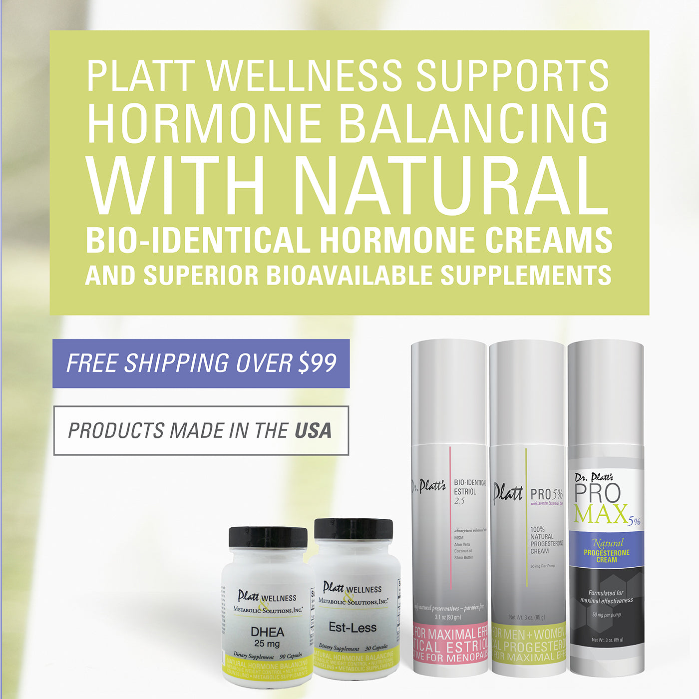 Natural bio-identical hormone creams and supplements for hormone replacement therapy