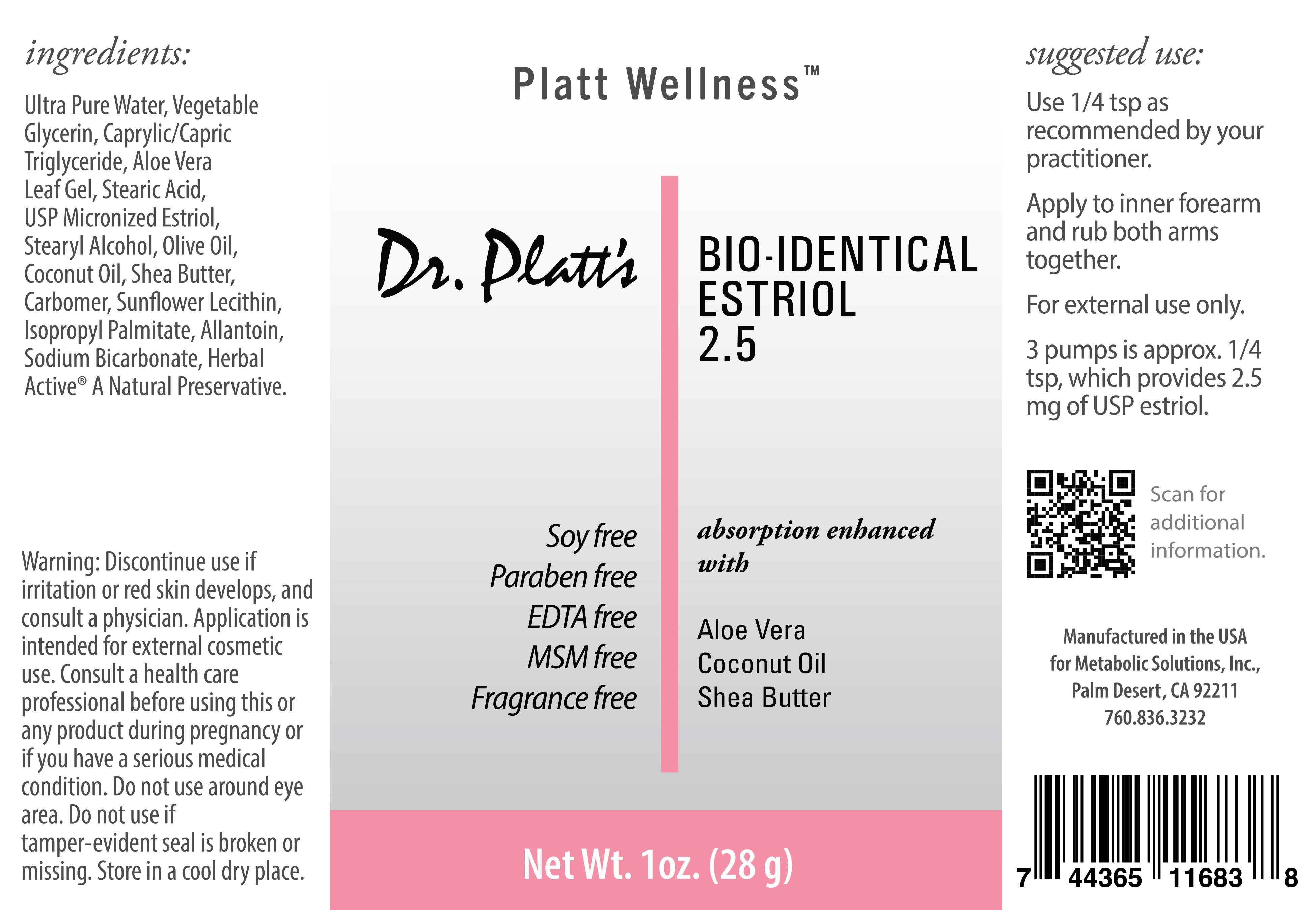 Buy Two Estriol Creams + Free Travel Size Platt Wellness