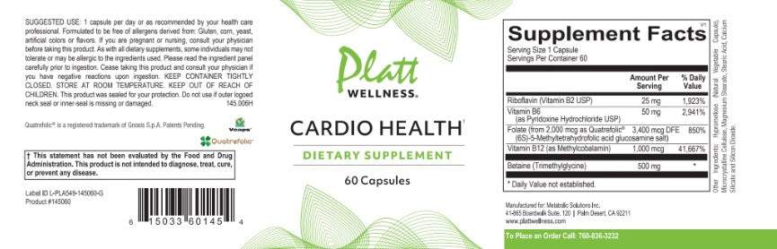 dietary supplement for heart health supporting cardiovascular and brain function with vitamins B6, B12, folate, and betaine
