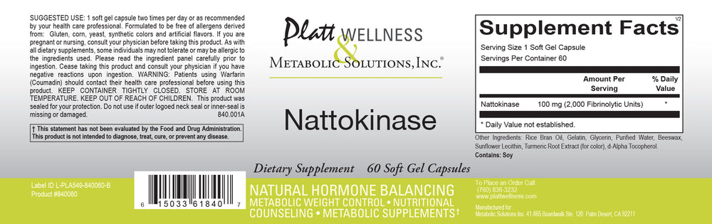 
                  
                    Nattokinase (helps dissolve blood clots) - Platt Wellness
                  
                