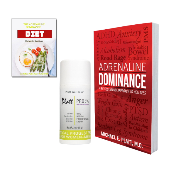 Adrenaline Dominance Bundle (Platt Pro 5% P Cream w/Lavender, Book & Digital Meal Plan)