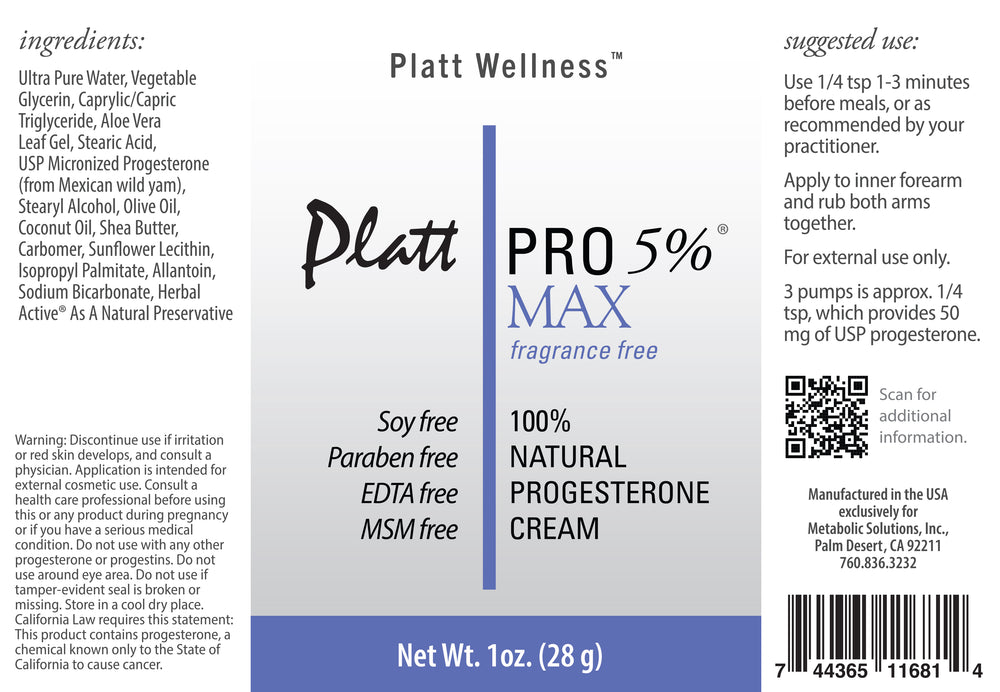 
                  
                    Dr. Platt’s PRO MAX 5% Progesterone Cream - Travel Size - Platt Wellness
                  
                