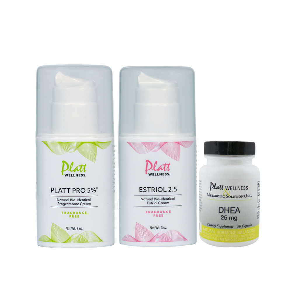 Menopause Bundle (Platt Pro %5 Fragrance Free Progesterone, Estriol & DHEA)