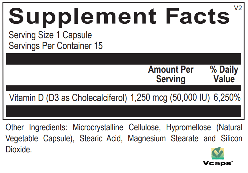 
                  
                    Vitamin D3 Max (50,000 units per capsule)
                  
                