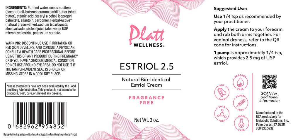 Estriol Bundle natural bio-identical estriol cream 2.5 mg fragrance-free for hormonal health and menopausal relief