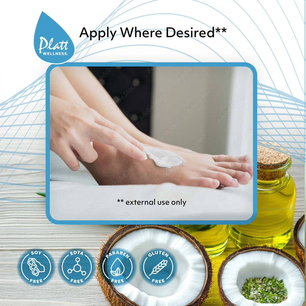 
                  
                    Person applying magnesium cream to foot, highlighting magnesium cream for sleep, hydration, and nerve support, with natural ingredients like shea butter and coconut oils in the background.
                  
                