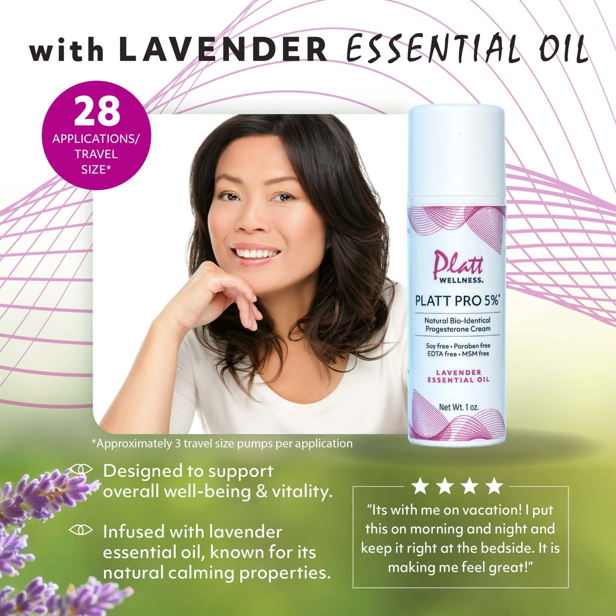 Progesterone Cream High-Potency 5% with Lavender for Travel Size