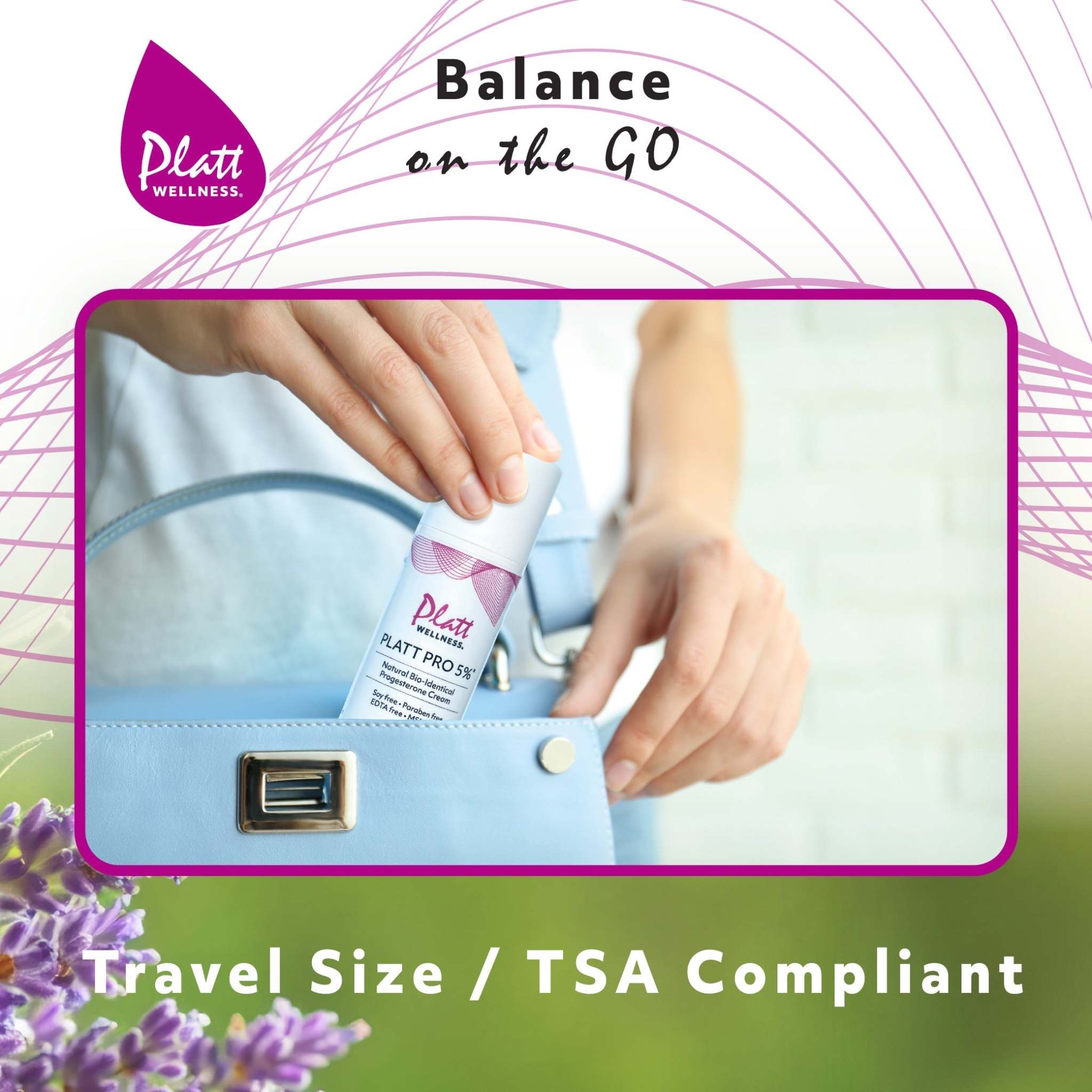 Progesterone Cream High-Potency 5% with Lavender for Travel Size