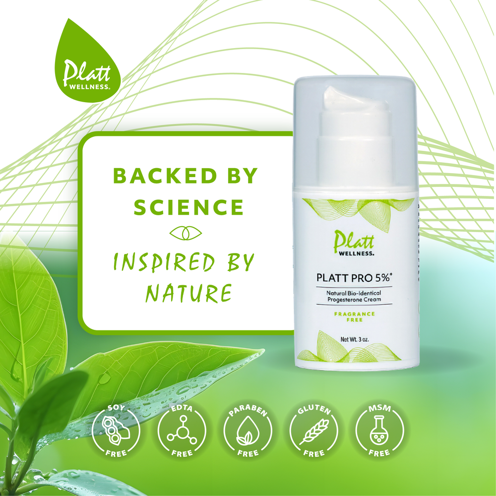 Platt Pro Fragrance Free bioidentical progesterone cream with organic wild yam, non-GMO, paraben-free, soy-free, gluten-free for hormone balance and mood support