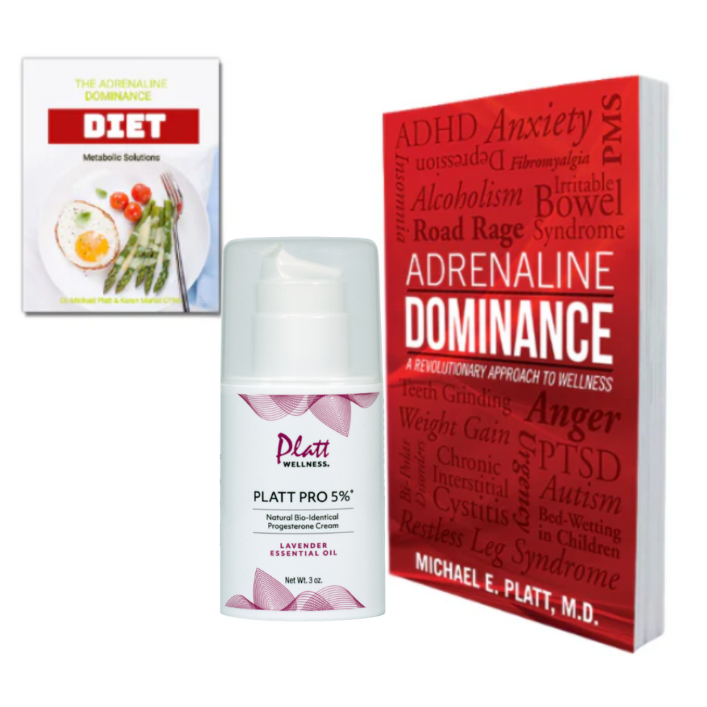 Adrenaline Dominance Bundle (Platt Pro 5% P Cream w/Lavender, Book & Digital Meal Plan)