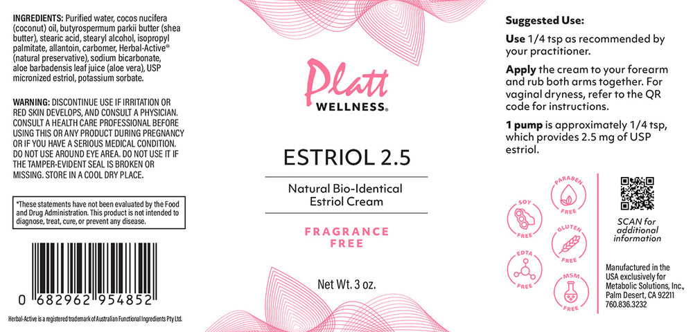 
                  
                    Estriol 2.5mg Bio-Identical Cream
                  
                