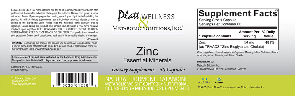 Zinc (Essential Minerals) - Platt Wellness