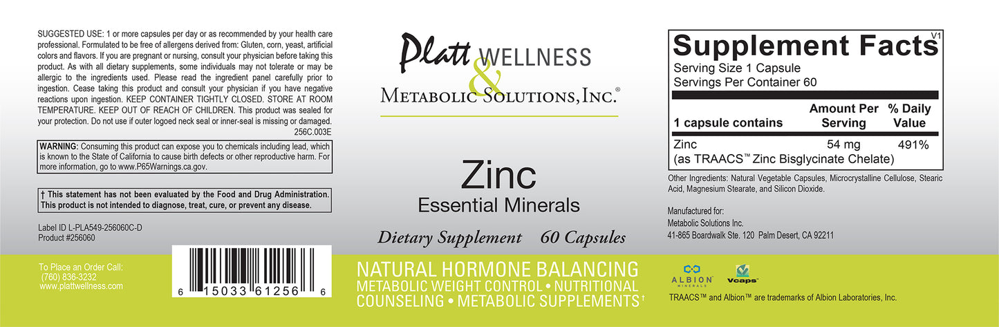 Zinc (Essential Minerals) - Platt Wellness