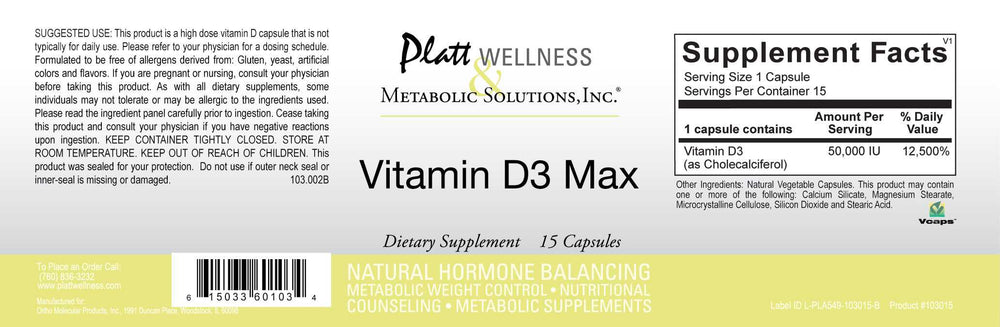 
                  
                    Vitamin D3 Max (50,000 units per capsule)
                  
                